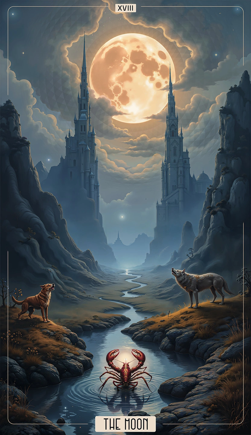 XVIII - THE MOON | Major Arcana Tarot Card Meaning